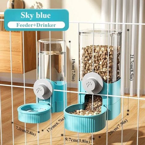 Dispensador automático de comida y agua para mascotas por gravedad,dispensador de agua para perros,arenero para perros,arenero para gatos (1/5)