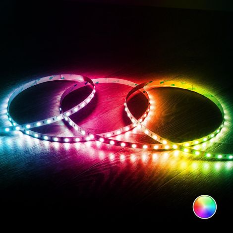 LED-Streifen 24V RGB SMD 60 LED/m 5m 10W/m Breite 10mm Schnitt 10cm IP20 RGB