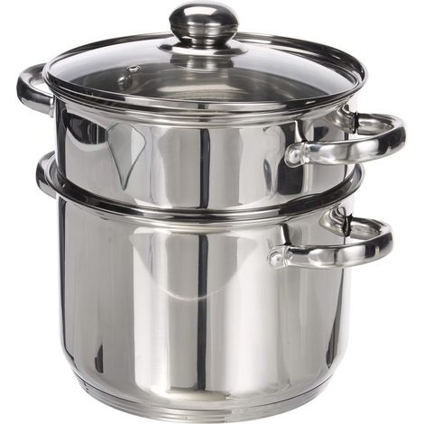 Couscoussier / Cuit Vapeur / Faitout 3 en 1 - Diamètre 22 cm - 6 Litres - Acier Inoxydable - Couvercle en Verre - Tous Feux dont Induction - 0008070 (1/5)