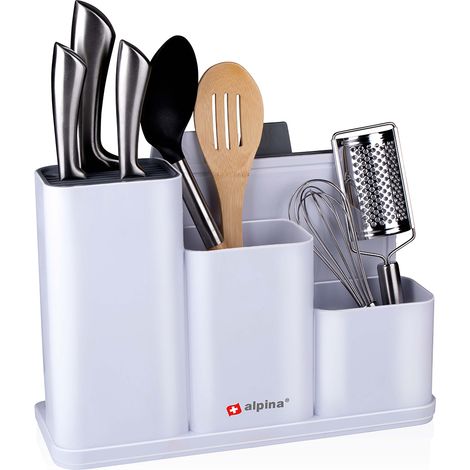 Organizer da Cucina Portamensoli Coltelli Posate con 2 Taglieri 34 x 13 x 23 cm