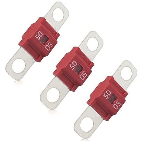 Fusible automobile haute intensité 50 A (applicable aux voitures, bus, camions, camping-cars et véhicules) Rouge (1/5)