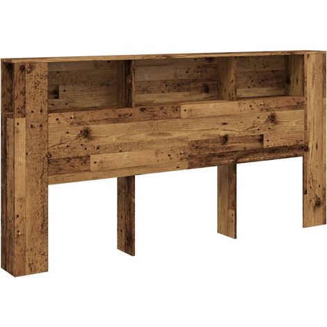 Cabecero armario madera ingeniería envejecida 200x18,5x102,5 cm vidaXL