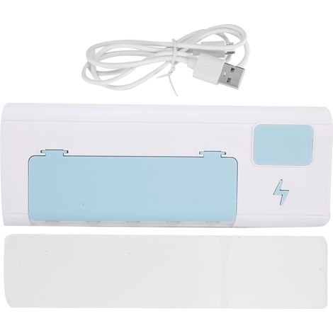 Porte-brosse à dents UVC mural rechargeable USB, organiseur sans perçage pour salle de bain, support à fixation adhésive. (1/5)