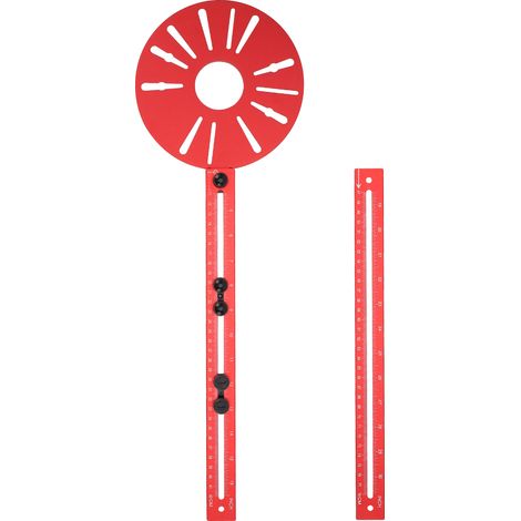 TONYSA Nouveau support de fraisage 4 en 1 pour rainures, gabarit de découpe circulaire en alliage d'aluminium, guide de fraisage multifonctionnel, outil de travail du bois réglable (rouge rose) (1/5)