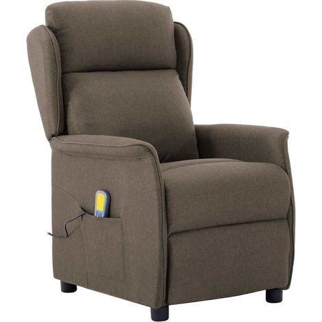 Massagesessel mit Kissen Taupe 93,5 x 67,5 x 101,5 cm Stoff