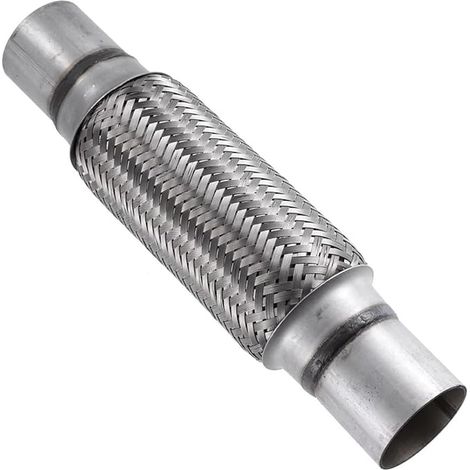 Car Exhaust Pipe 63mm x 200mm/300mm Flexible Flex Double Braided Hose Repair Stainless Steel Seal
