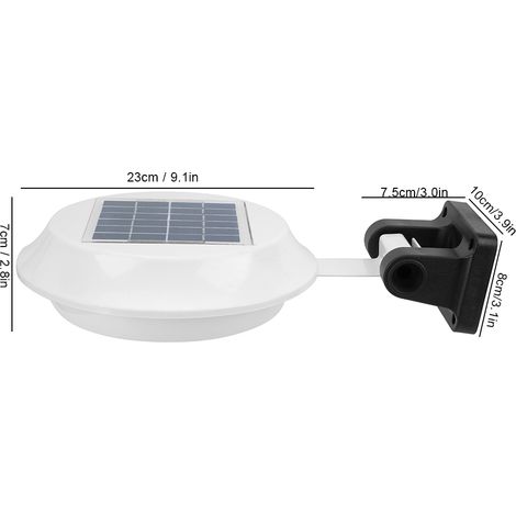 Lampe solaire extérieure à 12 LED pour jardin, cour, clôture, couloir, applique murale, éclairage paysager, lumière blanche (1/5)