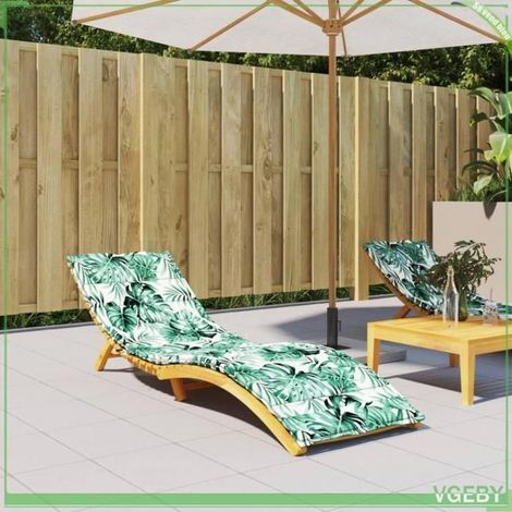 Coussin de chaise longue - FAFEISY - motif de feuilles - Tissu Oxford résistant à l'eau - Rembourrage mousse - Anti-dérapant (1/5)