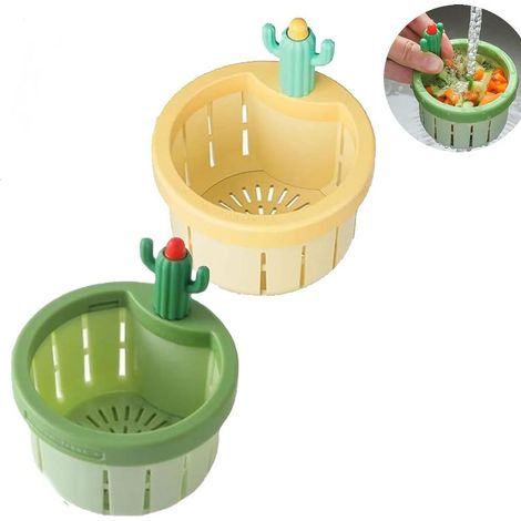 Juego de 2 coladores para fregadero de cocina, coladores autolimpiables para fregadero de cocina, filtros para cabello, coladores de desagüe para fregadero, rejillas antiobstrucción para fregaderos de (1/5)