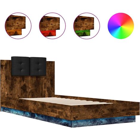 Maison Exclusive - Estructura de cama cabecero luces LED roble ah (1/5)