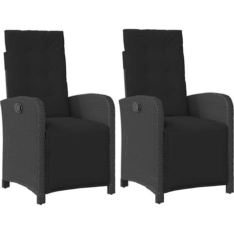 Maison Exclusive - Sedie da Giardino Reclinabili 2 pz con Poggiapiedi Polyrattan