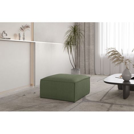 Polsterhocker Designerhocker CELES PREMIUM 65x65 cm in Stoff Scala Forest (1/3)