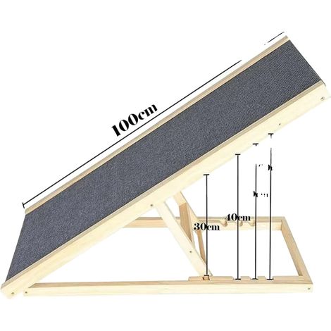 Rampe pour chien, hauteur réglable, design antidérapant, 100cm (1/2)