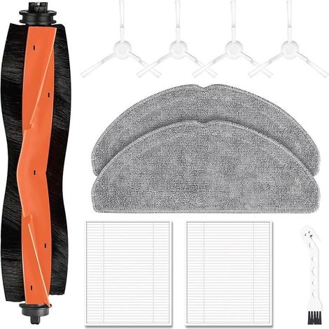Lot de 10 accessoires pour robot aspirateur Xiaomi S20, 1 brosse principale, 2 tampons de nettoyage, 2 filtres HEPA, 4 brosses latérales, 1 accessoire de nettoyage (1/5)