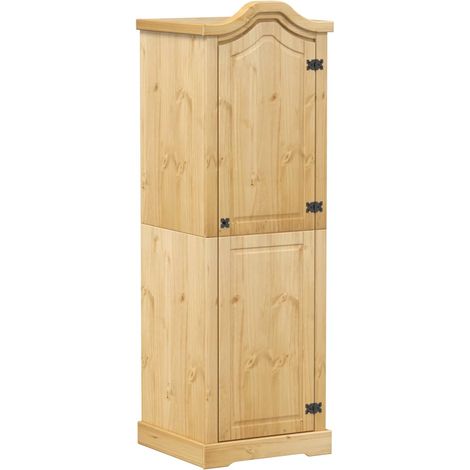 Vidaxl – Garde-robe en bois de pin massif 55x52x170 cm – 2 portes avec poignées en métal – Grand espace de rangement pour vêtements et accessoires (1/6)
