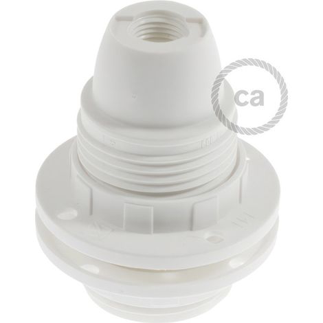 creative cables Kit portalampada E14 in termoplastica con Doppia ghiera per Paralume - Bianco