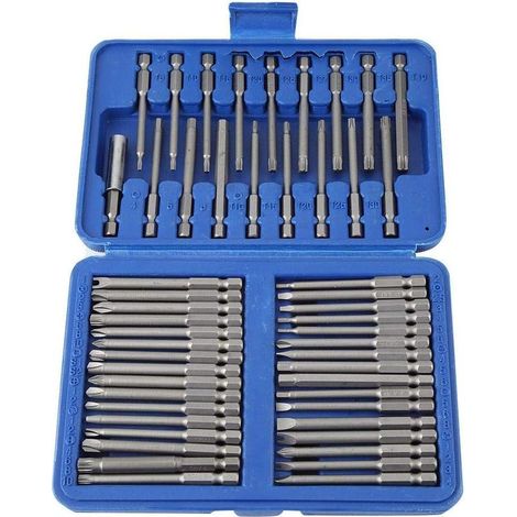 Coffret de 50 embouts de tournevis électriques, comprenant des tournevis cruciformes, plats, Torx et de forme spéciale (1/5)
