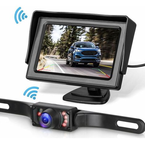 Kit de système de caméra de recul sans fil pour voiture/camion/fourgonnette/camionnette/RV 4.3″ moniteur système de sauvegarde de vue arrière (1/5)
