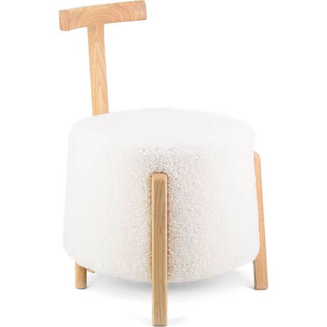 Chaise design en laine à bouclettes blanc cassé Oreklo (1/4)