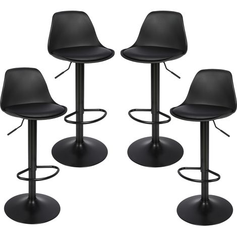 4er Set Haloyo® Barstuhl mit Lehne,Drehstuhl,Modern Design,für Bartheke KüChe Und Zuhause,Schwarz (1/5)