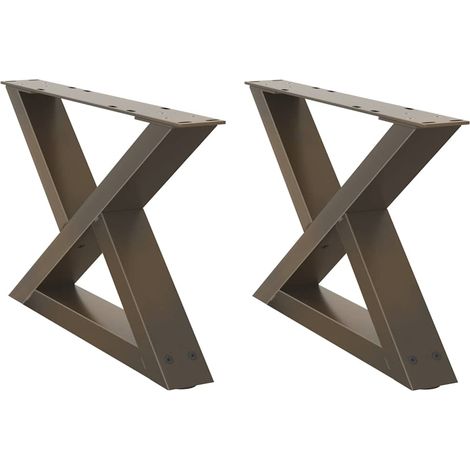 Maison Exclusive - Couchtischbeine 2 Stk. Naturstahl 60x(30-31,3)