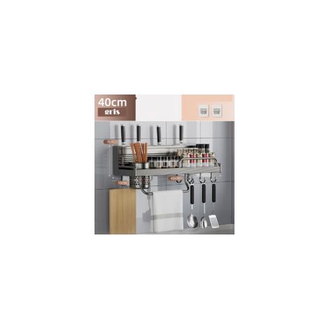 Estante de cocina CREA, soporte multifuncional antipinchazos para palillos y cuchillos, estante de almacenamiento doméstico, estante de aluminio para condimentos (barril individual) - Crezuo