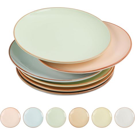Ensemble 2 Assiettes Céramique Bonbon et Marron Chic 25,3 cm
