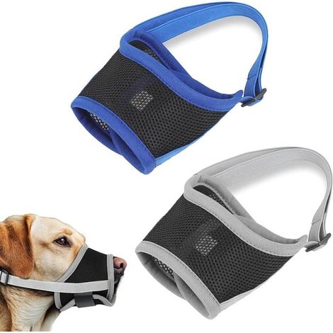 Hundemaulkorb – Atmungsaktiver Maulkorb für kleine Hunde – Geeignet für Hunde mit langer Schnauze – Größe S – Grau und Blau – Schnauzenumfang: 10–13 cm – Maullänge: 4,5 cm – 15 g