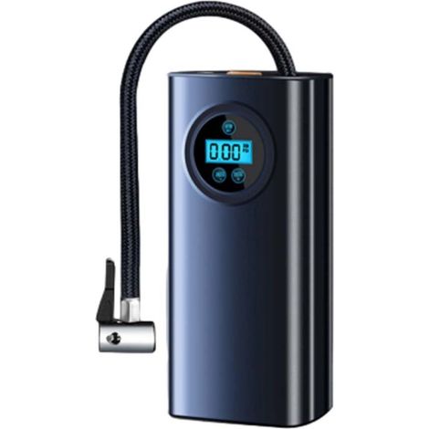 Compresor de aire portátil, batería de 1800 mAh 5C, 2 minibombas eléctricas, bomba de bicicleta eléctrica con pantalla LCD digital, inflador de neumáticos recargable para coche, apto para bicicletas,  (1/4)