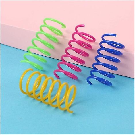Set di 120 colorati giocattoli a molla in plastica per gatti da interno, che attraggono i felini e sono interattivi. (1/5)