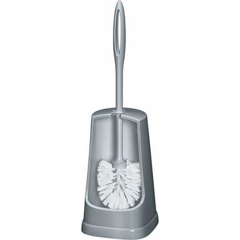 Wenko – Scopino per WC Simple, Plastica, Grigio, 12 x 12 x 40.5 cm (1/3)