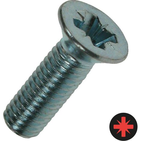 Unifix Machine Screws Pozi Csk Head Din 965Z Bzp - M4 x 40