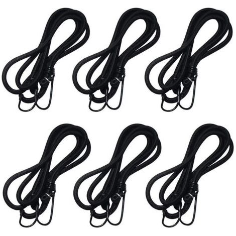 Lot de 6 Pièces Tendeur Elastique,Sandow Elastique,Tendeurs Universels avec Crochets, Tendeurs Élastiques en Caoutchouc, Tendeurs Extension 8mm de Diamètre (1/5)
