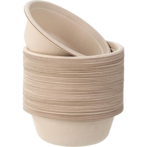 500 ml Heavy Duty Sugar Cane Dinnerware, Plates, Salad Bowls, Cardboard Bowls for Daily and Outdoor Use (500 ml) (1/5)
