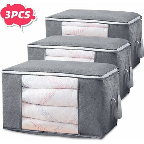 Faltbare Aufbewahrungstaschen, Kleideraufbewahrungsboxen, wasserdicht, schimmelresistent, feuchtigkeitsbeständig, mit Sichtfenster, 3 Stück