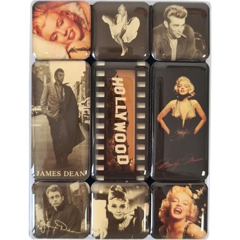 Lot de 9 mini-magnets Hollywood (1/2)