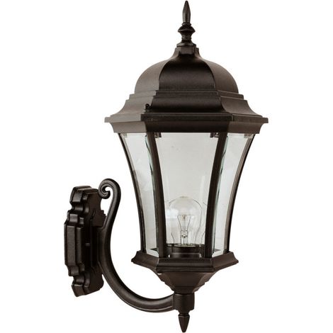 Applique Extérieure Montante 100W E27 Fonte Noire ADELA (1/2)