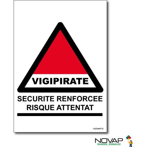 Panneau Vigipirate - Sécurité Renforcée Risque Attentat – Rigide A5 – 4600291