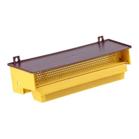 Piège à pollen amovible en plastique jaune avec plateau à pollen ventilé - Outil d'apiculture