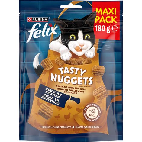 Felix Tasty Nuggets Katzensnack Reich an Huhn mit Ente 180 g Katzensnack