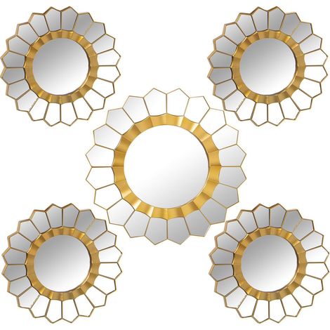 Miroir mural doré élégant et lumineux - Doré lumineux et chaleureux (1/5)