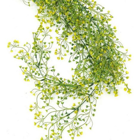 Fausse plante de saule de l'Amirauté, 77 cm, en plastique réaliste, à suspendre au mur, blanche, idéale pour la décoration de bureau ou de salon. (1/5)