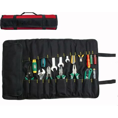 Werkzeugtaschen, Werkzeugset mit 37 Fächern, Werkzeugtaschen, Werkzeugetui, faltbares, tragbares Werkzeugset (ohne Werkzeuge), rot (1/5)