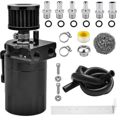Kit de bidon d'huile universel de 300 ml avec filtre à air, réservoir de récupération d'huile en alliage d'aluminium et séparateur air/huile. (1/5)
