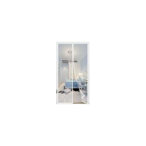 Mosquitera magnética de 110 x 210 cm (no requiere taladrar), blanca, con tiras adhesivas y tejido de malla ultrafina. - Crezuo (1/3)