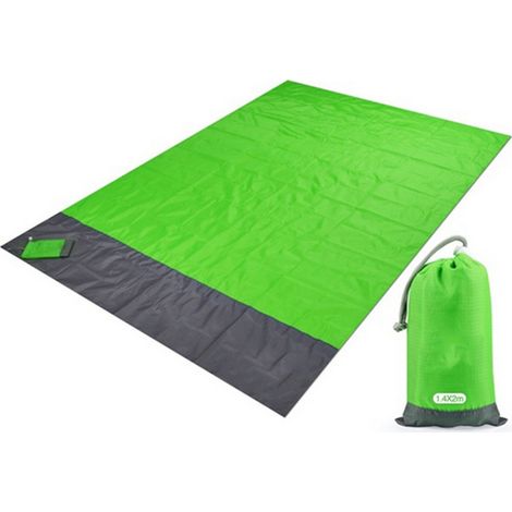 Tapis de pique-nique pliable imperméable extérieur, natte de camping rayée en polyester, couverture de sol anti-humidité, format mini de poche, idéal plage et randonnée (1/5)