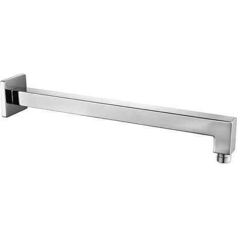 pair Bras de douche carré anodisé argent 40 cm x 6,5 cm x 6 cm, tube de remplacement pour pommeau de douche mural en acier inoxydable