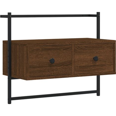 Mobile TV multimediale scaffale per televisione televisione buffet sala da pranzo soggiorno camera da letto a parete rovere 60,5 x 30 x 51 cm derivati del legno marrone 020028112