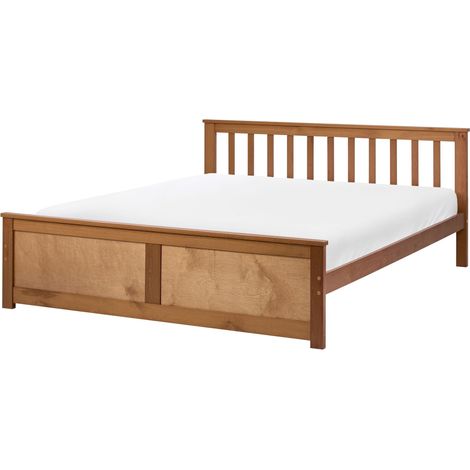 Bett mit Lattenrost Kiefernholz OLENDON 140 x 200 cm Braun