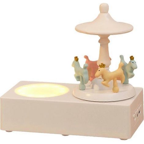 Enceinte carrousel mignonne sans fil Bluetooth 5.0 avec lumière et batterie 1200 mAh pour la décoration de la chambre à coucher (1/5)